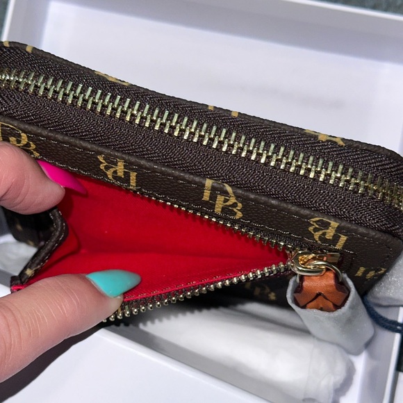 Dooney & Bourke Brown and Gold Zip Wallet - Picture 6 of 6